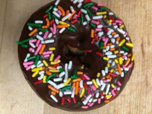 Chocolate Cake Donut w/Rainbow Sprinkle