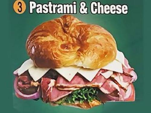 Croissant, Pastrami & Cheese Sandwich