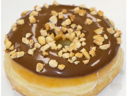 Chocolate Glaze Donut w/ Peanuts
