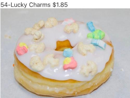 White Glaze Donut w/ Lucky Charms