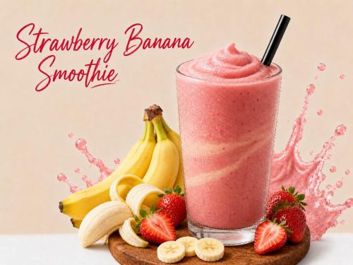 Strawberry Banana Ice Blended Drink