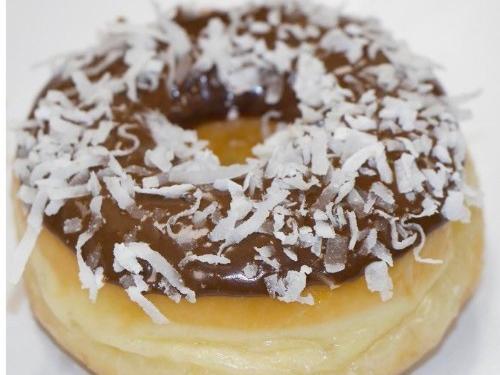 Chocolate Glaze Donut w/ Coconut Shreds