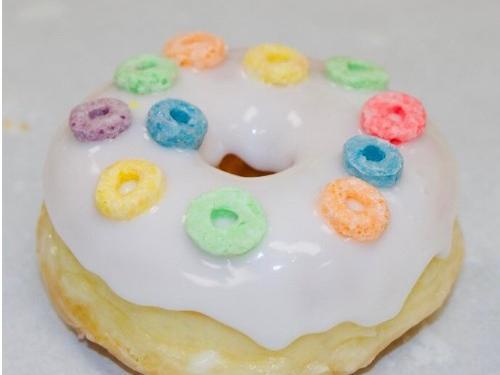 White Glaze Donut w/ Fruit Loops